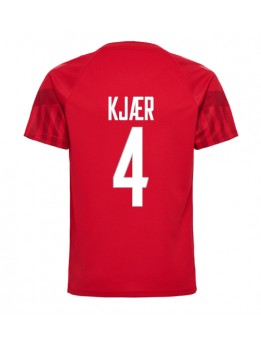 Billige Danmark Simon Kjaer #4 Hjemmedrakt VM 2022 Kortermet